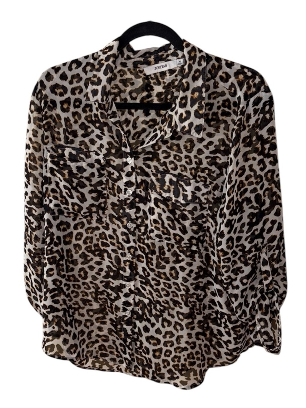 Cheetah Print Chiffon Blouse